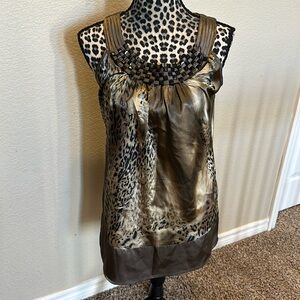 Women’s green leopard print top, size S